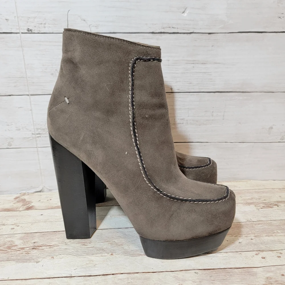 Costume National platform boots in grey suede - Picture 3 of 12